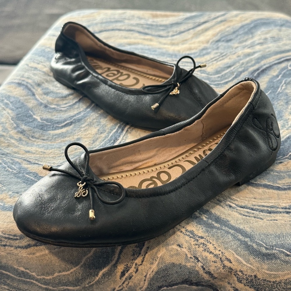 Sam Edelman Felicia black leather ballet flats girls 2